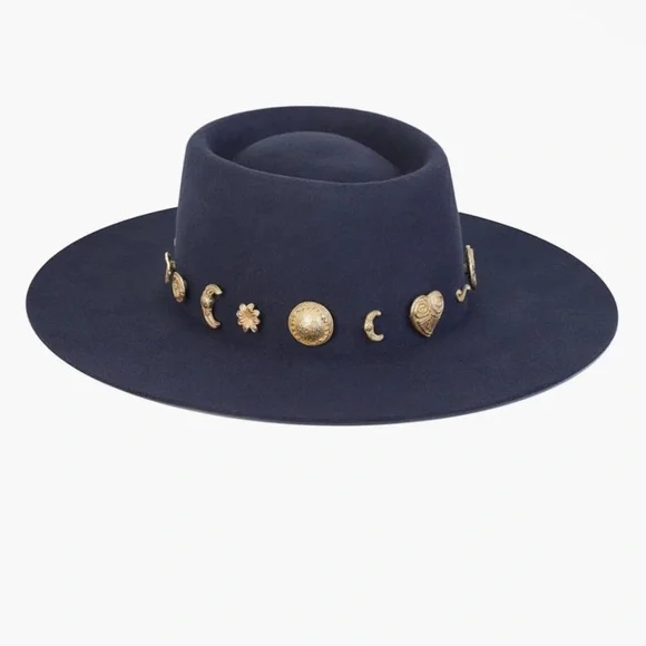 Lack of Color Gold Jeweled Navy Hat - Picture 4 of 7
